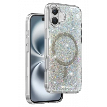 Keephone Apple iPhone 16 Plus Interstellar Glitter Magsafe Kılıf - Gümüş