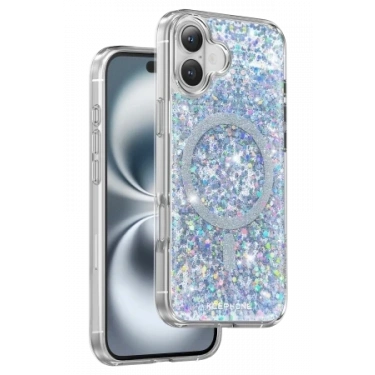 Keephone Apple iPhone 16 Plus Interstellar Glitter Magsafe Kılıf - Mavi