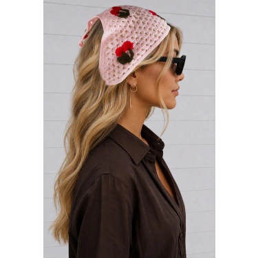 Kiraz Örme Bohem Bandana