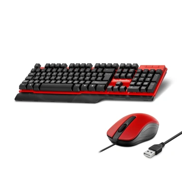 Klavye Ve Mouse Seti - Kırmızı Siyah HD861K