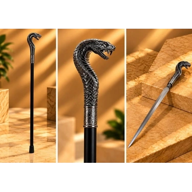 Kobra Başlı Kılıçlı Baston Alk6357