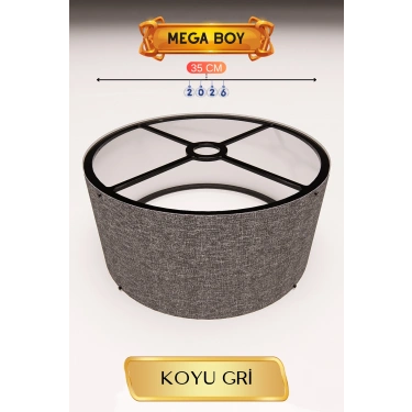 Koyu Gri Lambader Başlığı 35 CM Mega Boy