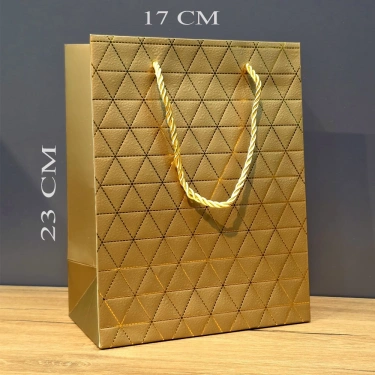 Küçük Boy Gold İpli Karton Çanta