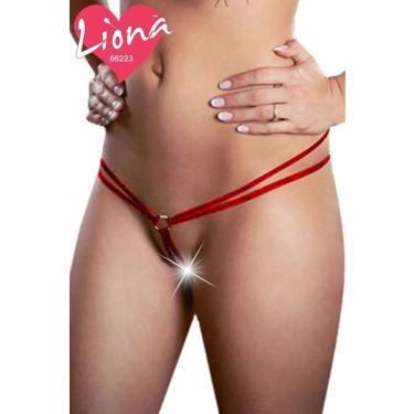 Lastikli Kırmızı Bayan Seksi Tanga