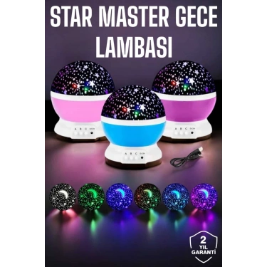 Mavi Ve Mor Işıklı Projeksiyon Lambası