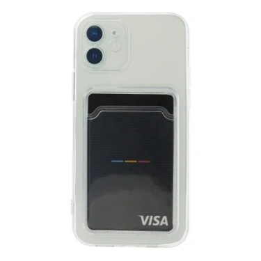 Newface Apple iPhone 12 Kılıf Kart Şeffaf Silikon - Şeffaf