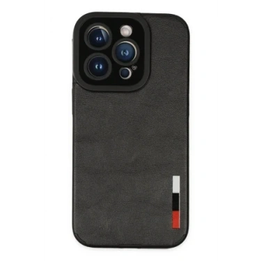 Newface Apple iPhone 14 Pro Kılıf Loop Deri Silikon - Siyah