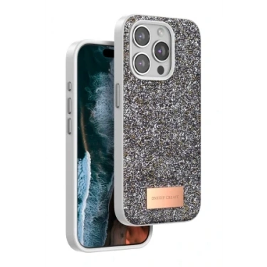 Onegif Apple iPhone 15 Pro Bright Simli Kapak - Gümüş