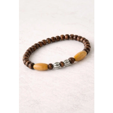 Oval Bambu Ahşap Bileklik 6 mm