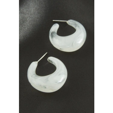 Oval Plastik Küpe
