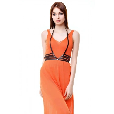 Paralel Desenli Şık Deri Harness - 199