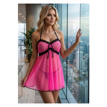 Pembe Tül Gecelik - 662