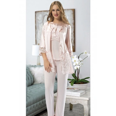 Pudra Penye Pijama Takımı - 1417