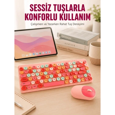 Retro Tarz Bluetooth 5.1 Klavye – Win/OSX/Android/iOS Uyumlu Yeni Nesil