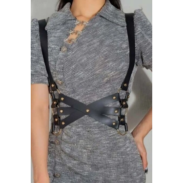Seksi Deri Döğüs Harness - 1186
