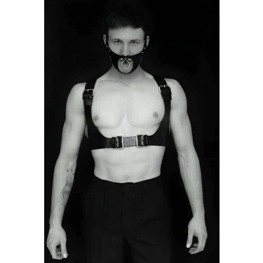 Seksi Deri Göğüs Ve Maske Harness - m112