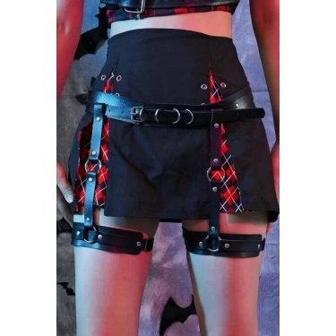 Seksi Deri Jartiyer Harness - 804
