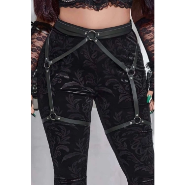 Seksi Deri Jartiyer Harness - 956