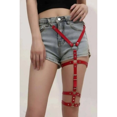 Şık Deri Tek Bacaklı Jartiyer Harness - 942