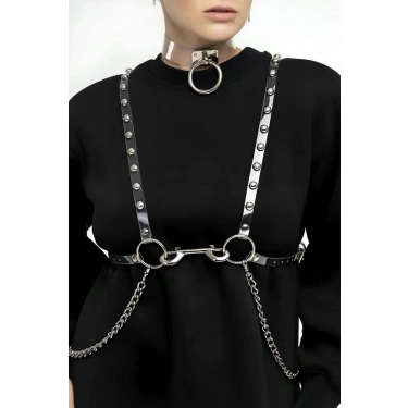 Şık - Şeffaf Kemer Ve Choker Takım - 826