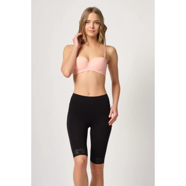 Siyah  3004 Soft Uzun Paça Dantel Boxer