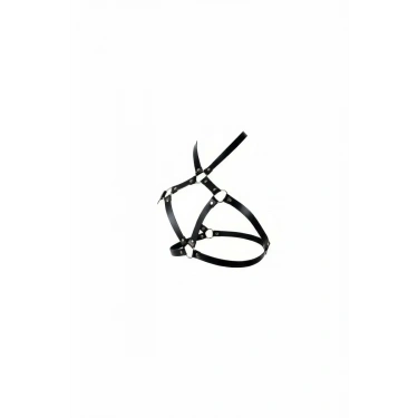 Siyah Göğüs Harness Metal Halka Detaylı - 231