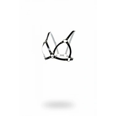 Siyah Göğüs Harness Suni Deri O-halkalı Bralet - 190