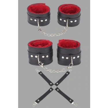 Siyah Kırmızı Harness Fantezi Aksesuar Set