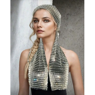 Taşlı Kafa Aksesuarı Kristal Bandana