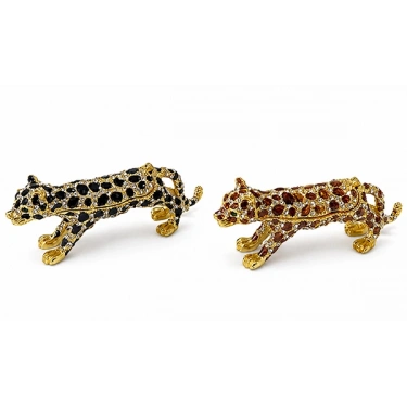 Taşlı Leopar Figürü Tekli Biblo