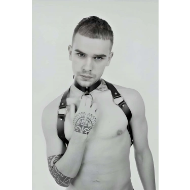 Tasmalı Seksi Deri Erkek  Harness - m35