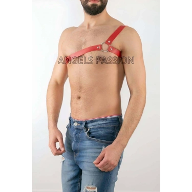 Tek Omuz Seksi Deri Erkek  Harness - m3