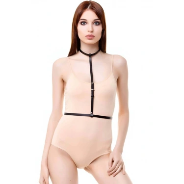 Tek Sıralı Boyun Bel Deri Harness - 188