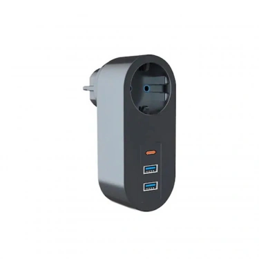 Tekli Akım Korumalı 2 Adet USB 1 Adet Type-C Girişli Priz 3400