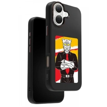 URR Apple iPhone 16 NFC Smart Case Akıllı Kapak - Siyah