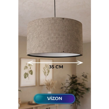 Vizon Kumaş Başlıklı Sarkıt Avize 35 CM