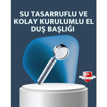 Yüksek Basınçlı 3 Fonksiyonlu Duş Başlığı