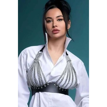 Zincirli Göğüs Seksi Harness - 964