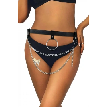 Zincirli Şık Deri Bel Harness - 923
