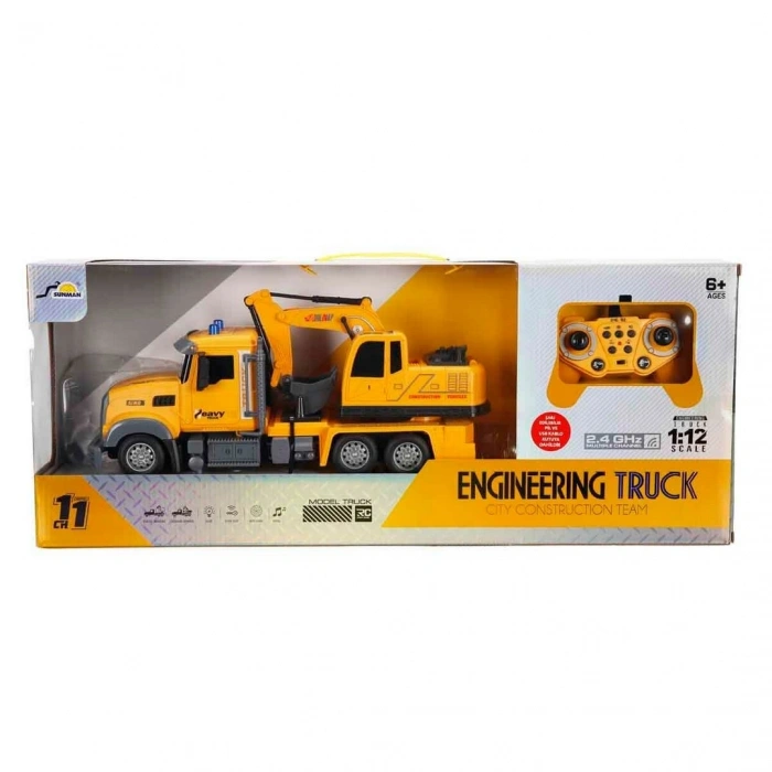 1:12 Sesli ve Işıklı USB Şarjlı Uzaktan Kumandalı İş Makinesi 35 cm