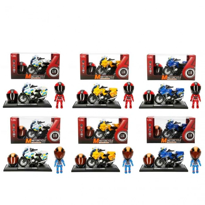 1:14 Sesli ve Işıklı BMW Die Cast Çek Bırak Motosiklet