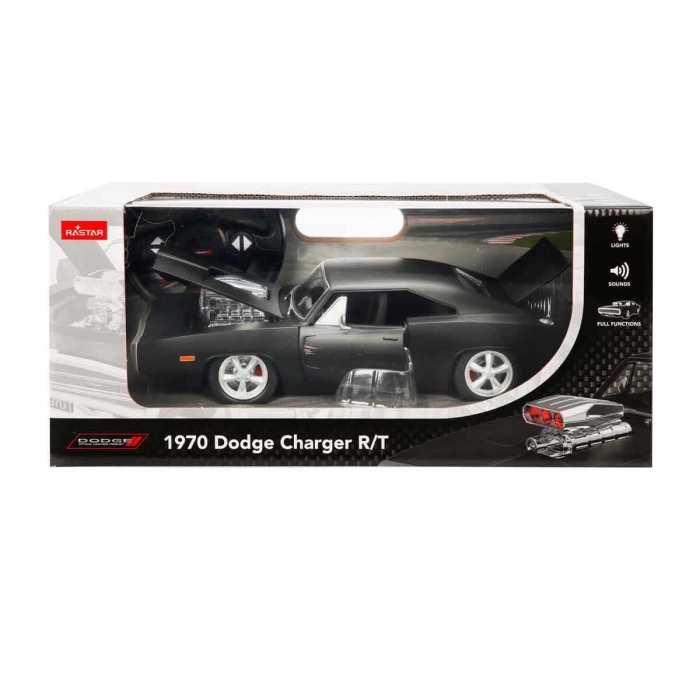 1:16 1970 Dodge Charger R/T Sesli ve Işıklı Uzaktan Kumandalı Araba