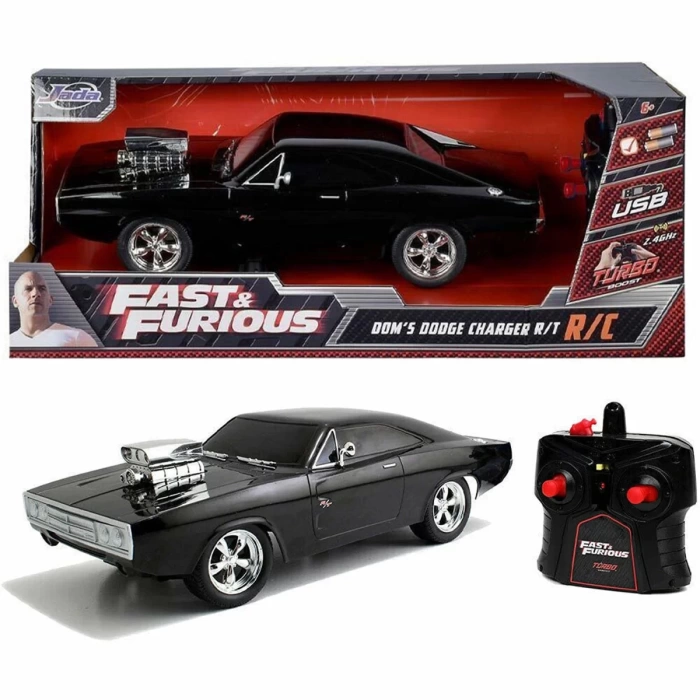 1:16 Fast & Furious 1970 Kumandalı Doms Dodge Charger R/T Turbo Araba