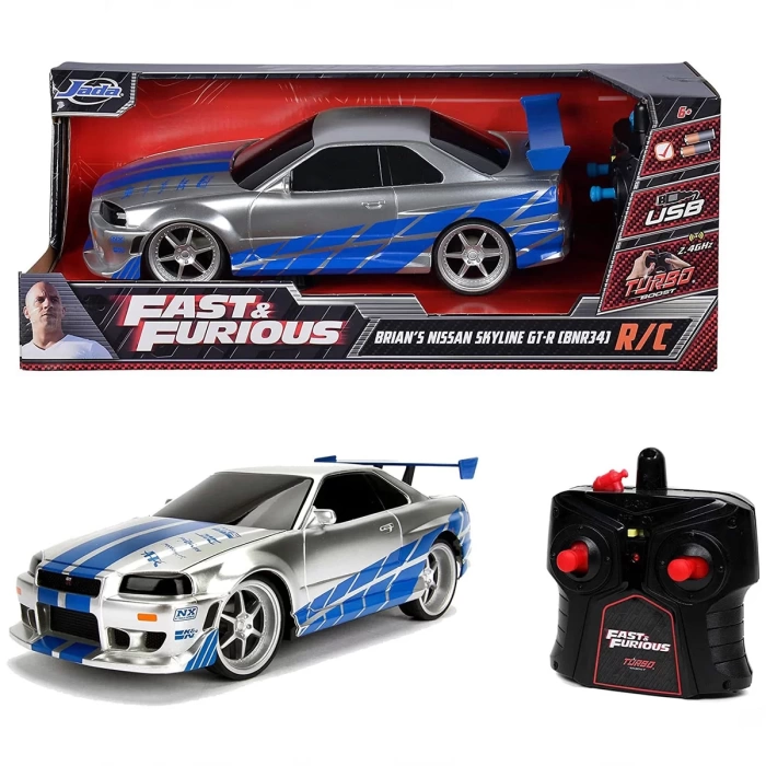 1:16 Fast & Furious Kumandalı Brians Nissan Skyline GT-R Turbo Araba