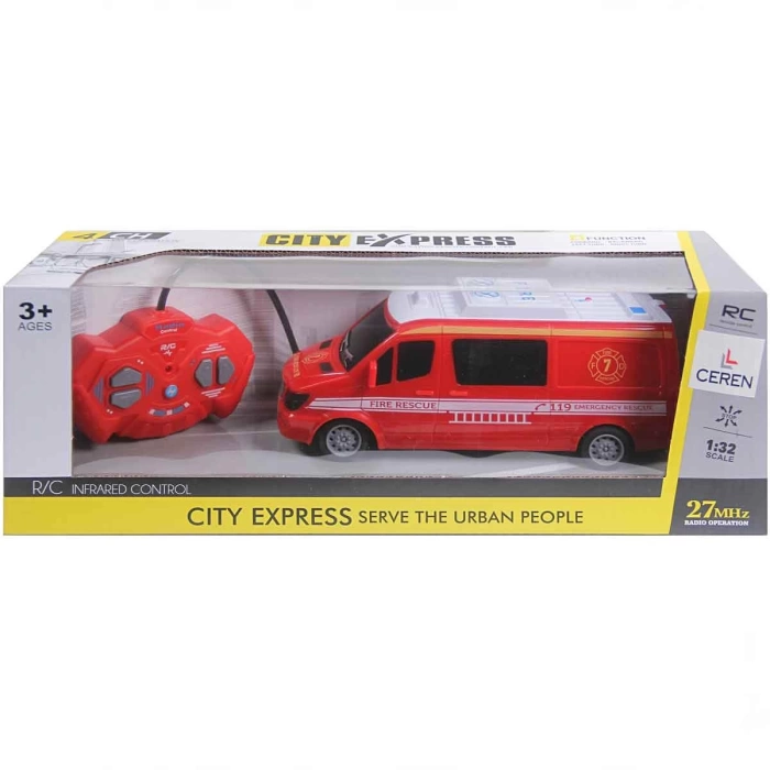 1:32 City Express Kumandalı 27 Mhz Pilli İtfaiye