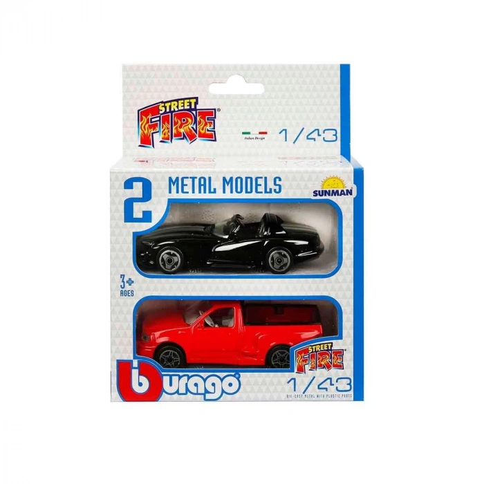1:43 Street Fire Çiftli Arabalar 2li Set