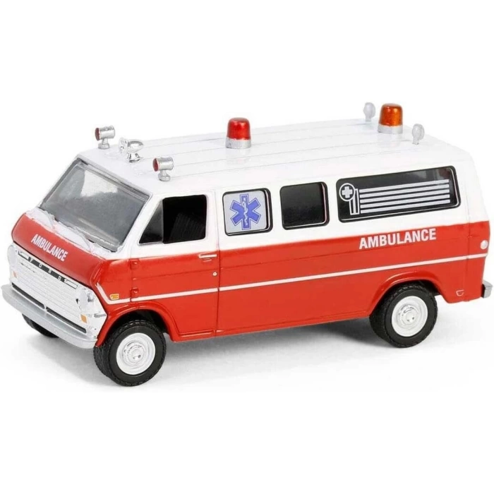Greenlight 1/64 Hollywood Series 42- 1970 Ford Club Wagon Ambulance - Airplane!
