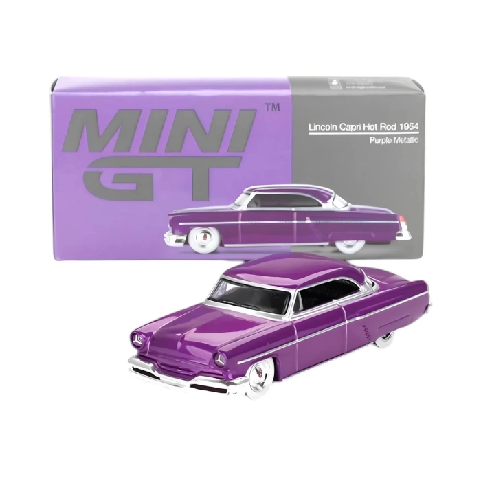 Mini Gt 1/64 Lincoln Capri Hot Rod 1954 Purple Metallic