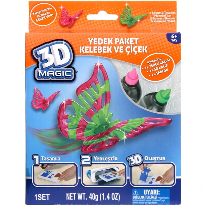 3D Magic Kelebek ve Çiçek Yedek Paket 82001