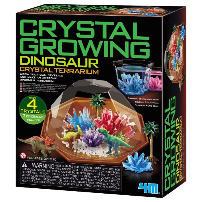 4M Sihirli Büyüyen Kristal Dinozor Teraryum Seti